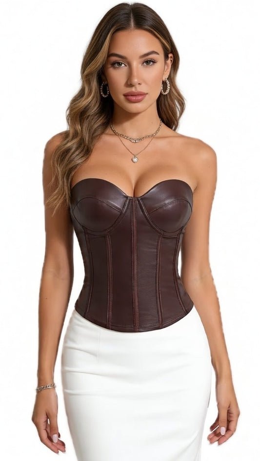 Elegant Corset Bodysuit with Cups and Back Clasp