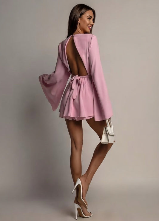 Bell Sleeve Elegance Romper Dress